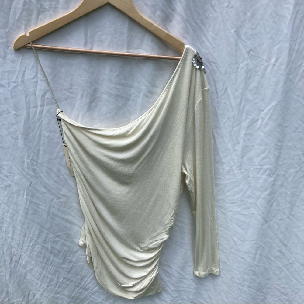Vertigo Paris NWT cream one shoulder dress with ruching and sequins, size XL - Picture 11 of 11